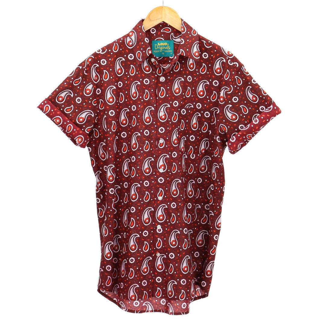 Regular Fit Short Sleeve Shirt - Crimson Karma Paisley
