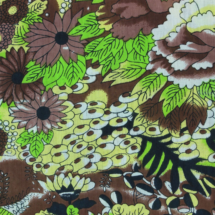 Regular Fit Short Sleeve Shirt - Green & Brown Abstract Floral