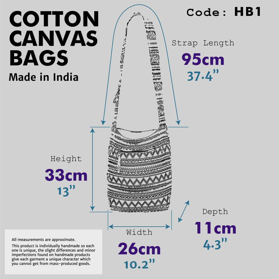 Diamond Pattern Canvas Sling Shoulder Bag - Black White