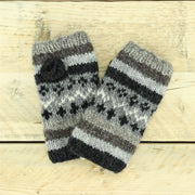 Hand Knitted Wool Arm Warmer - 17 Grey