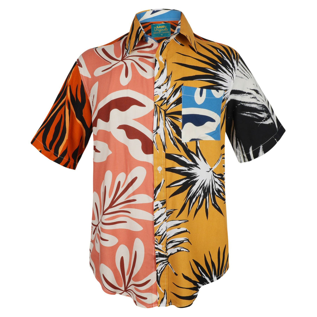 Regular Fit Short Sleeve Shirt - Random Mixed Panel Tropical