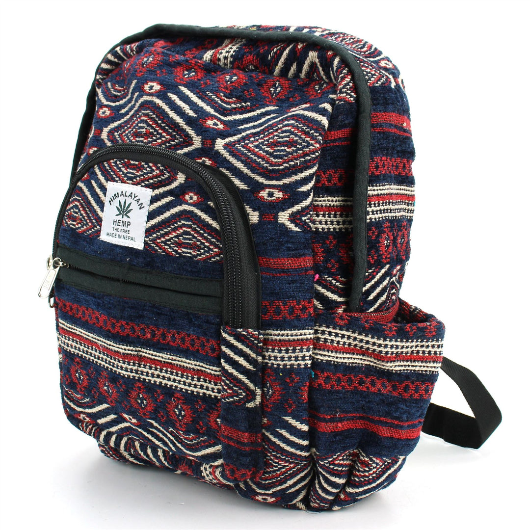 Himalayan Hemp Backpack - Blue Red