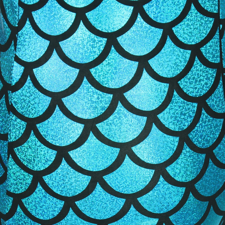 Shiny Mermaid Scale Strappy Dress - Turquoise