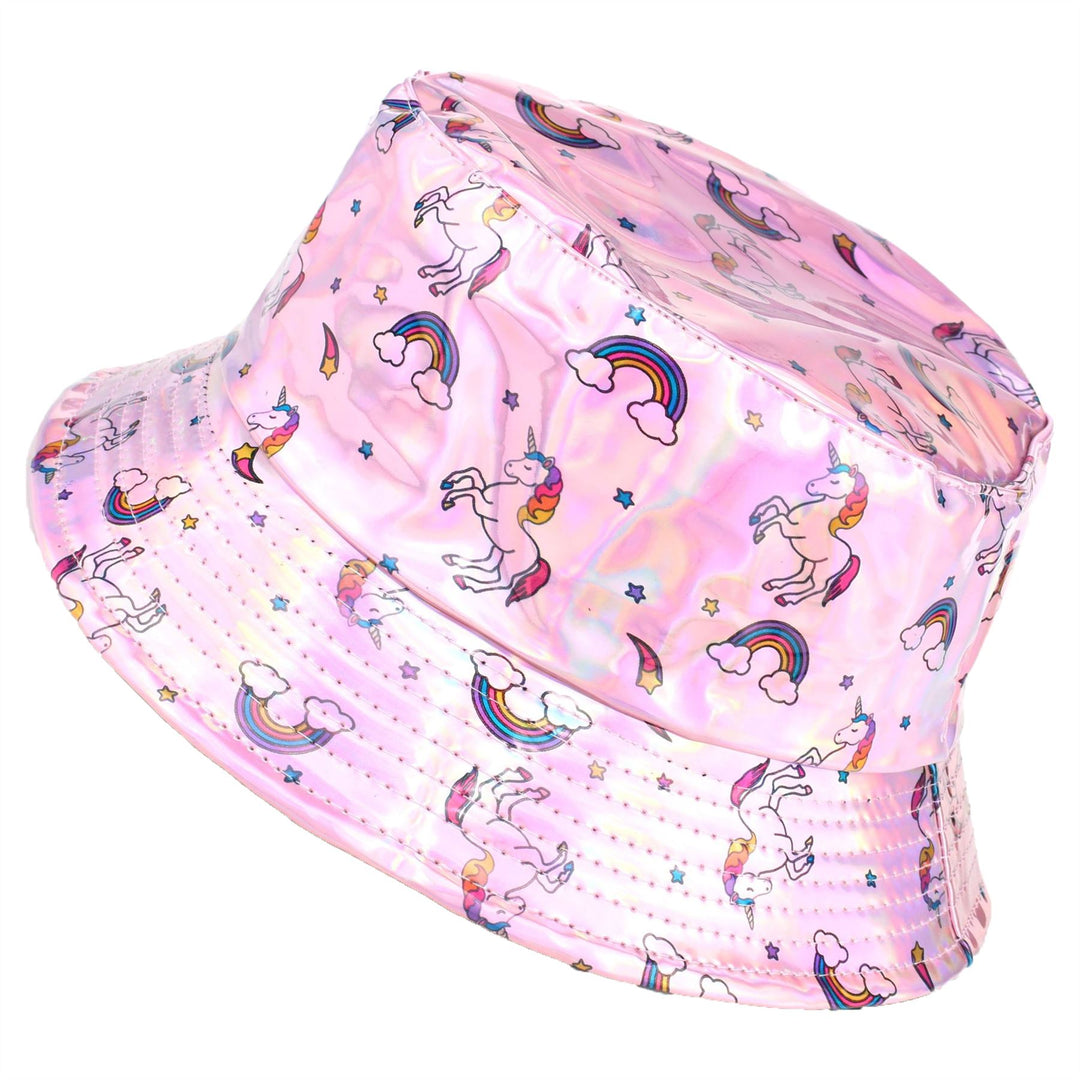 Holographic Bucket Hat - Shiny Unicorn Pink