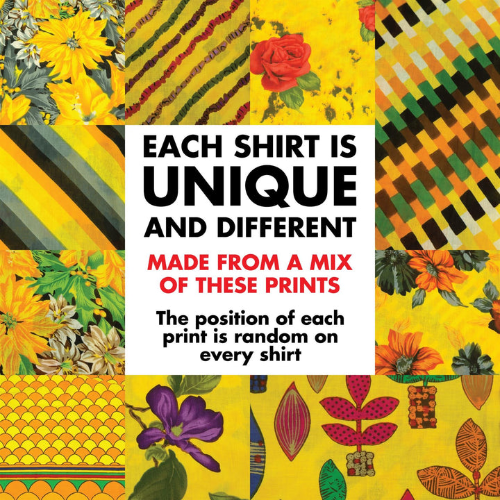 Regular Fit Short Sleeve Shirt - Random Mixed Panel Yellow