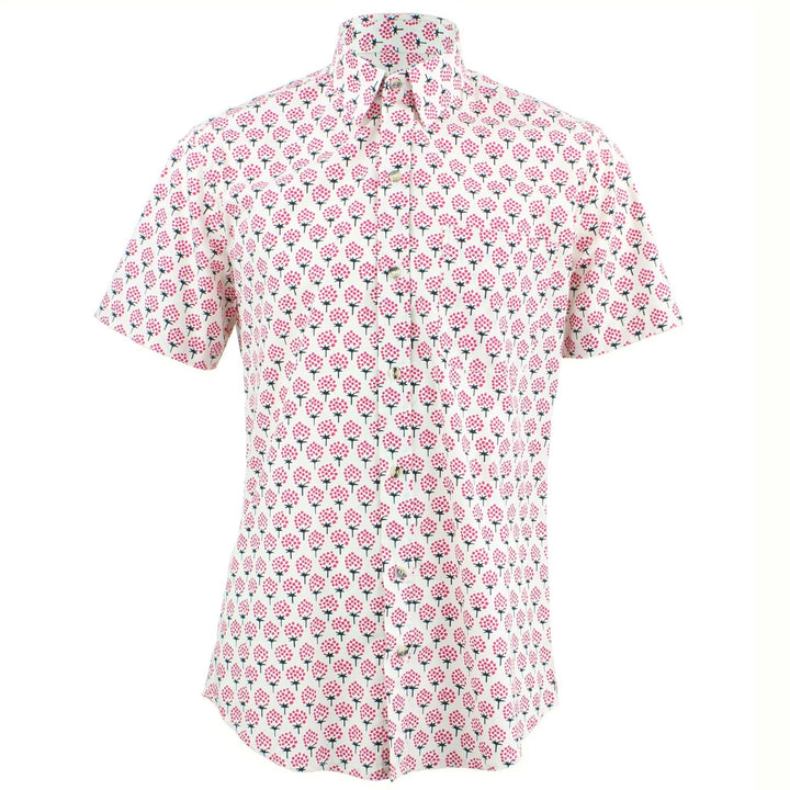 Tailored Fit Short Sleeve Shirt - Raspberries