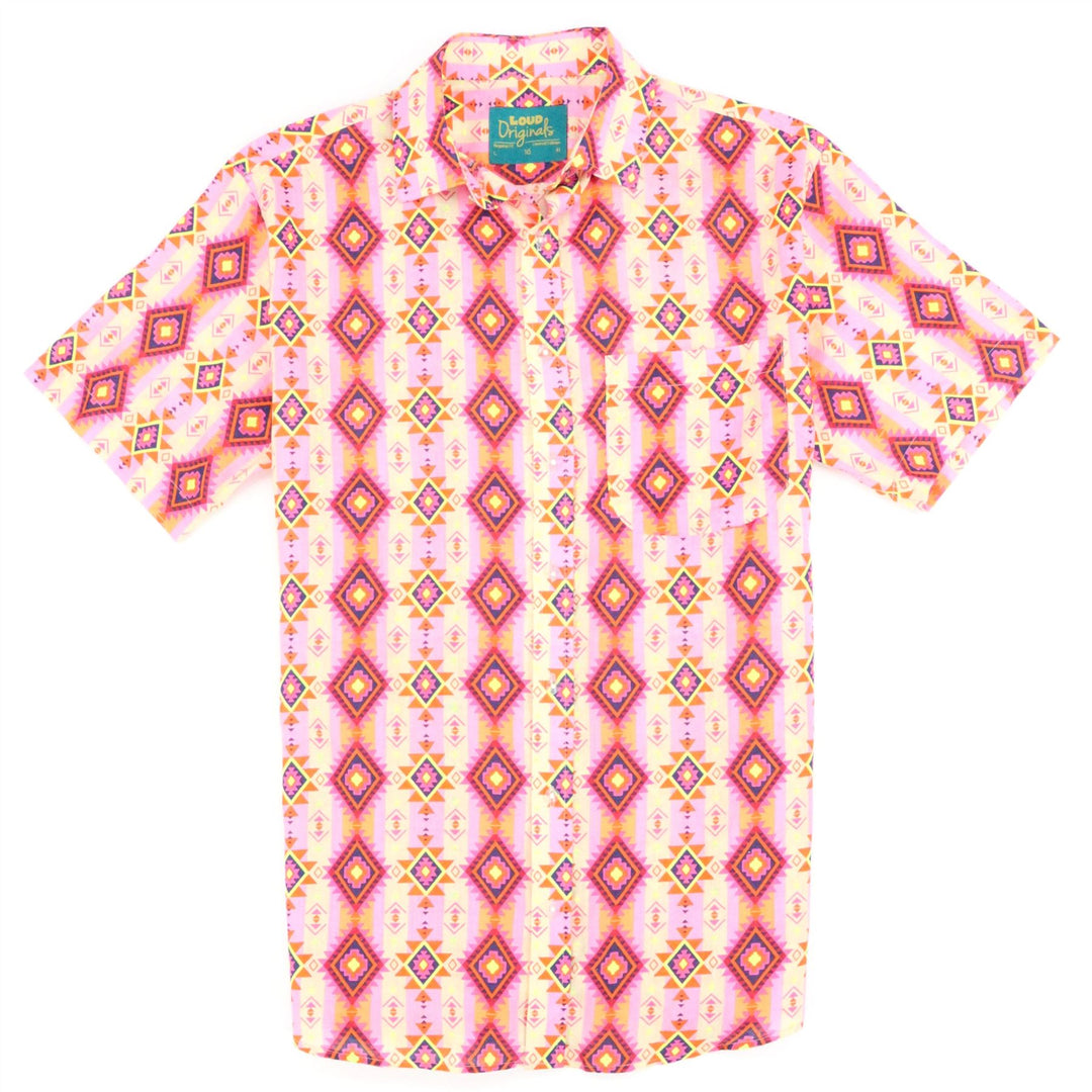 Regular Fit Short Sleeve Shirt - Neon Navajo
