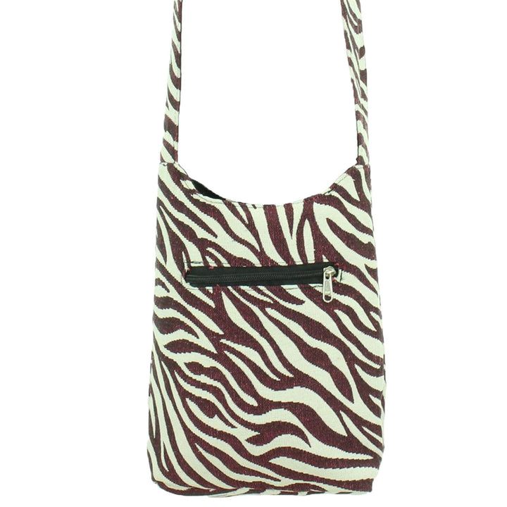 Cotton Canvas Sling Shoulder Bag - Zebra Red