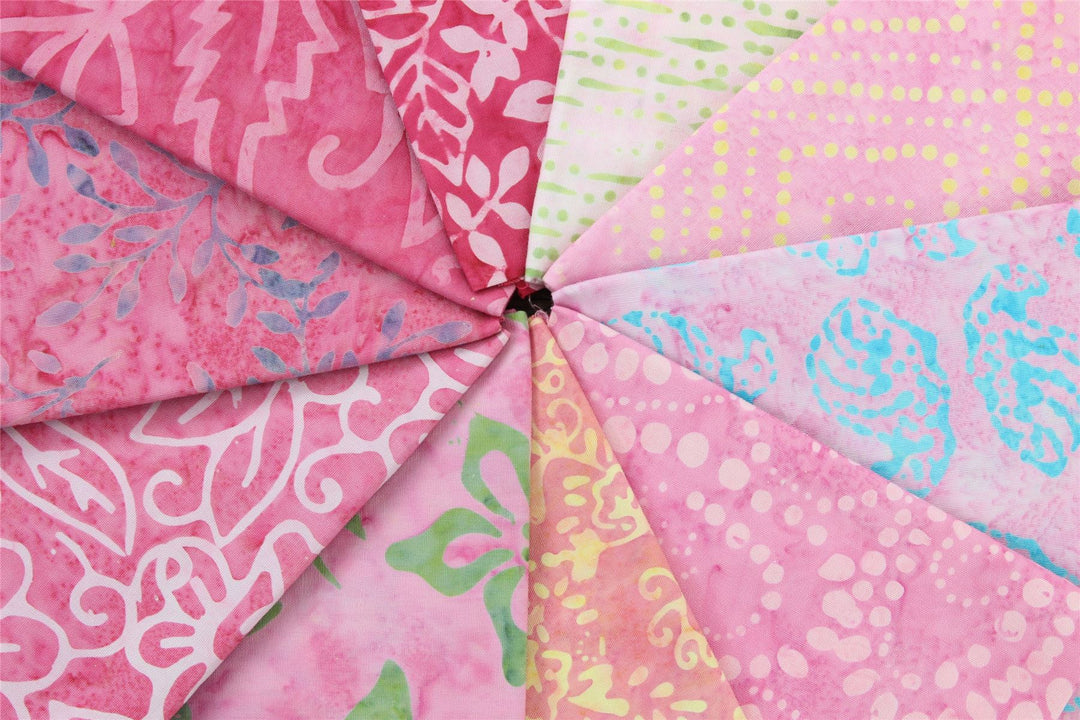 Fat Quarter - 10 Pieces of 19" x 20" Cotton Batik