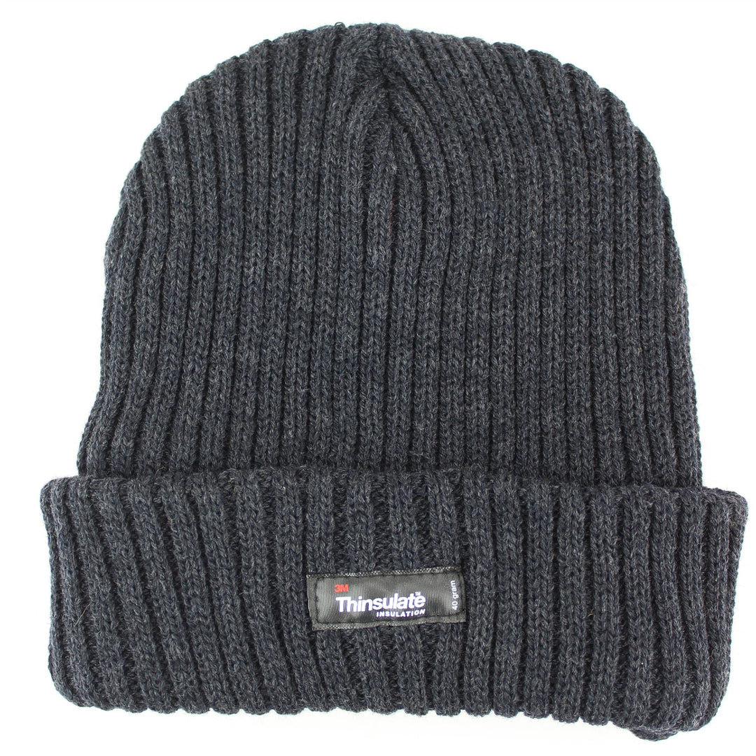 Chunky Knit Beanie Hat - Charcoal Grey