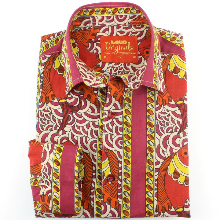 Slim Fit Long Sleeve Shirt - Fire Fish