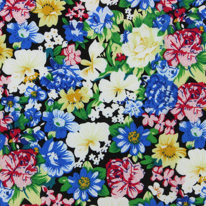 Tailored Fit Long Sleeve Shirt - Bright Blue & White Floral