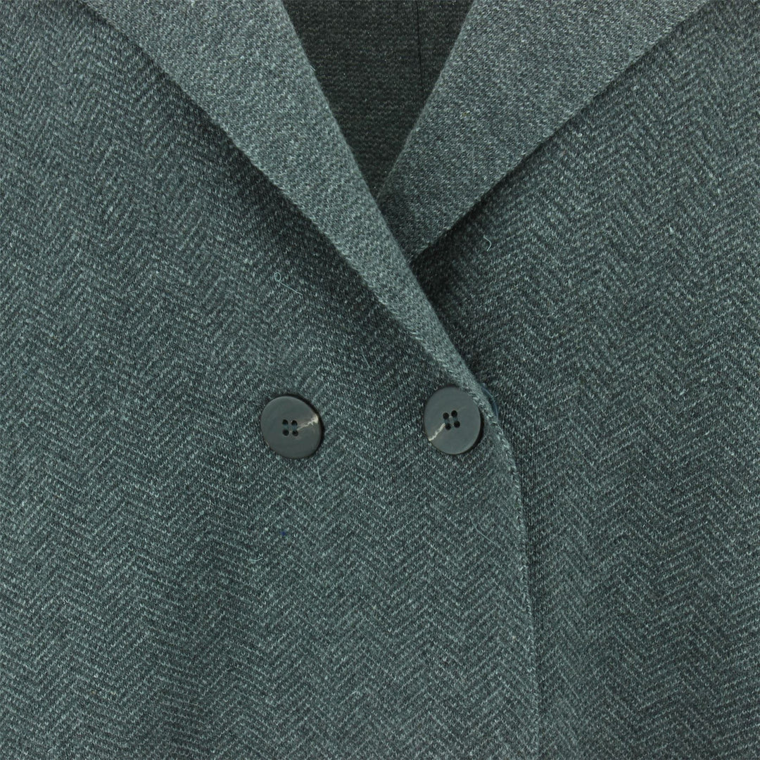 Wide Collar Knit Cardigan - Grey
