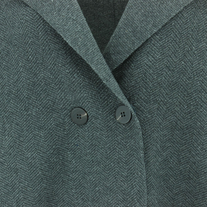 Wide Collar Knit Cardigan - Grey
