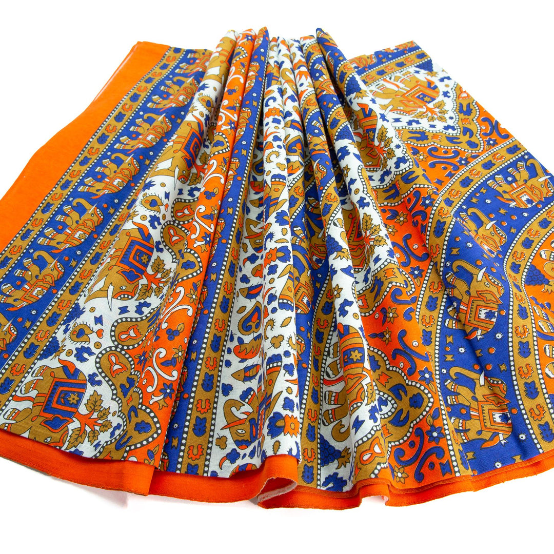 Block Printed Mandala Wall Hanging - Tiger Orange