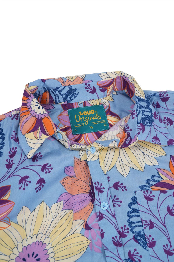 Regular Fit Short Sleeve Shirt - Pastel Botanica