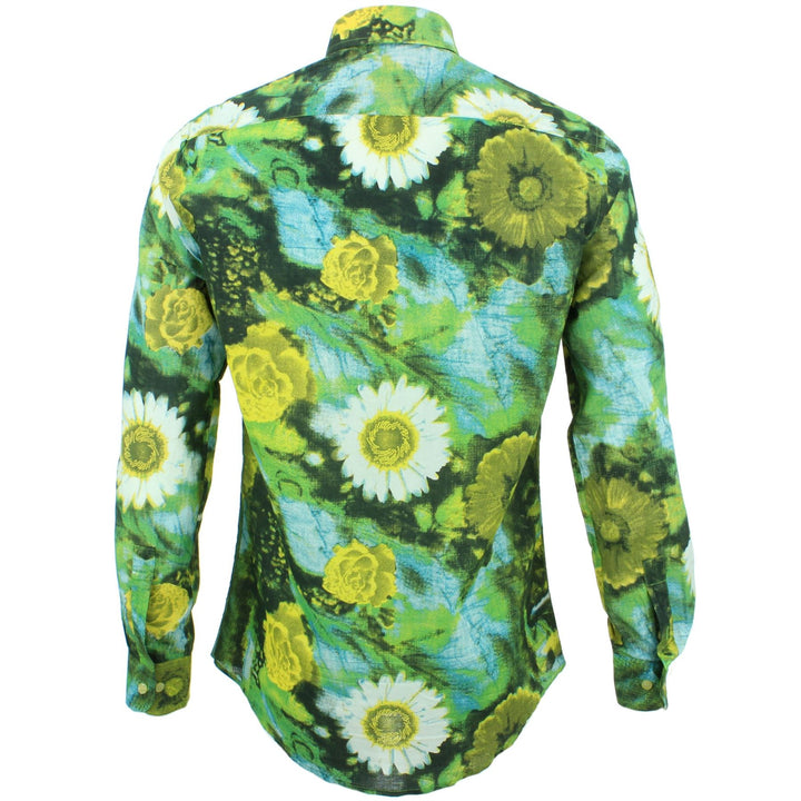 Tailored Fit Long Sleeve Shirt - Floral Wash