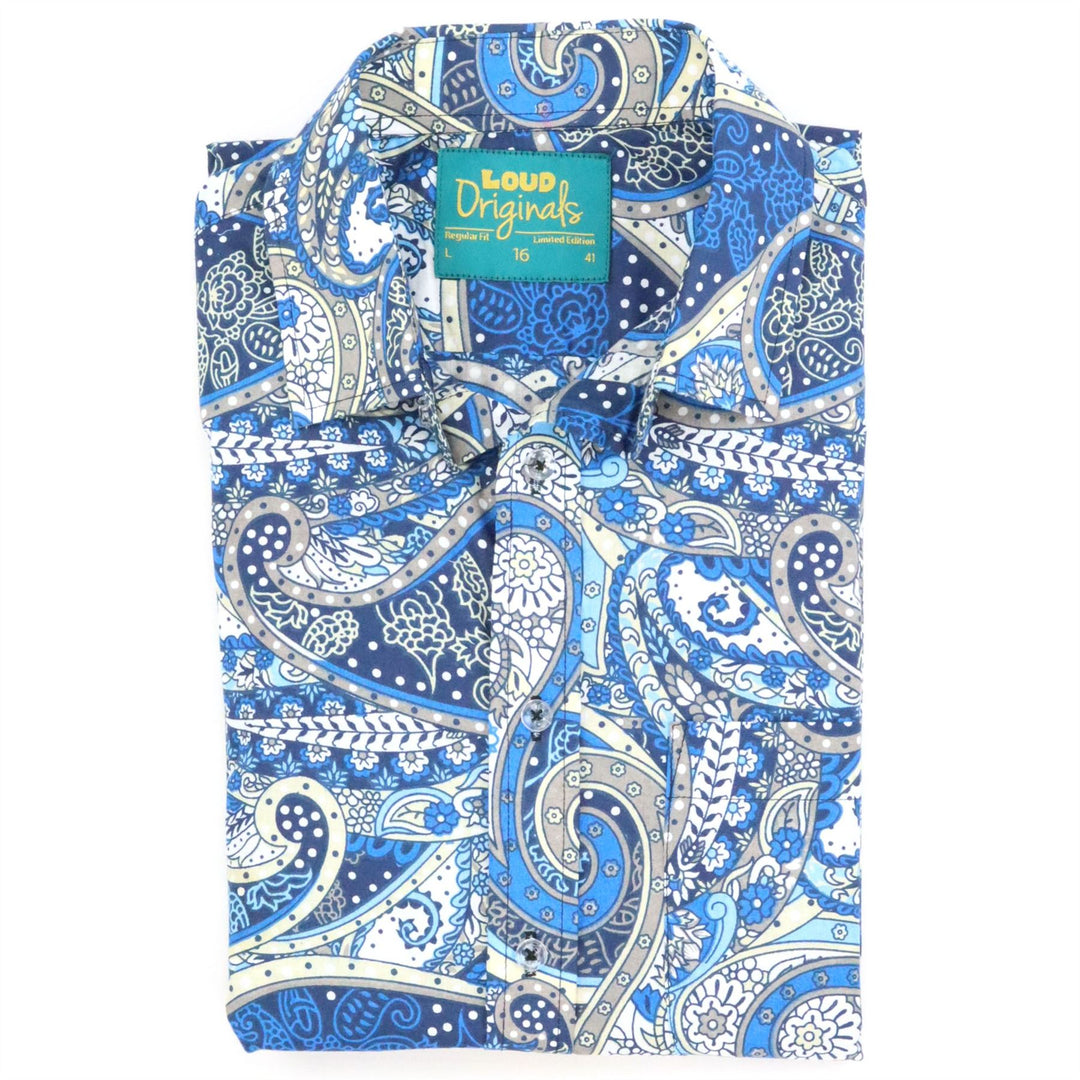 Regular Fit Short Sleeve Shirt - Porcelain Paisley
