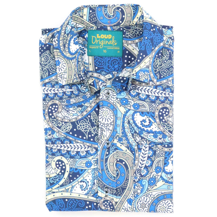 Regular Fit Short Sleeve Shirt - Porcelain Paisley