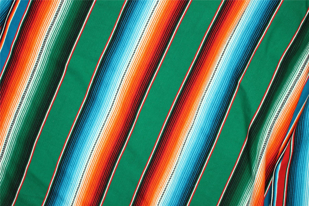 Handwoven Mexican Serape Large 200cm x 147cm - Green