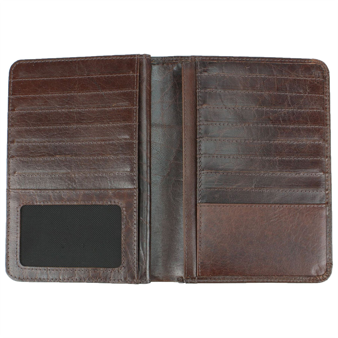 Real Leather Passport Wallet - Brown