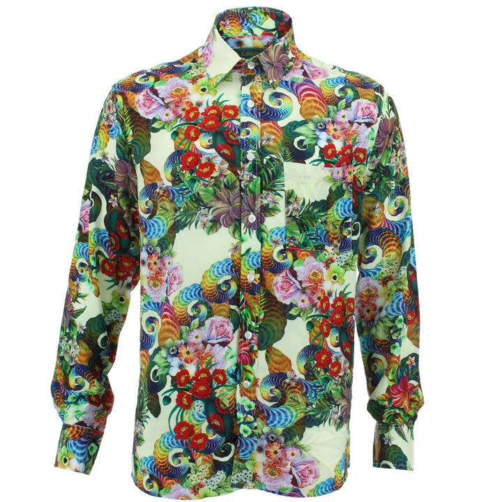 Regular Fit Long Sleeve Shirt - Floral Spiral
