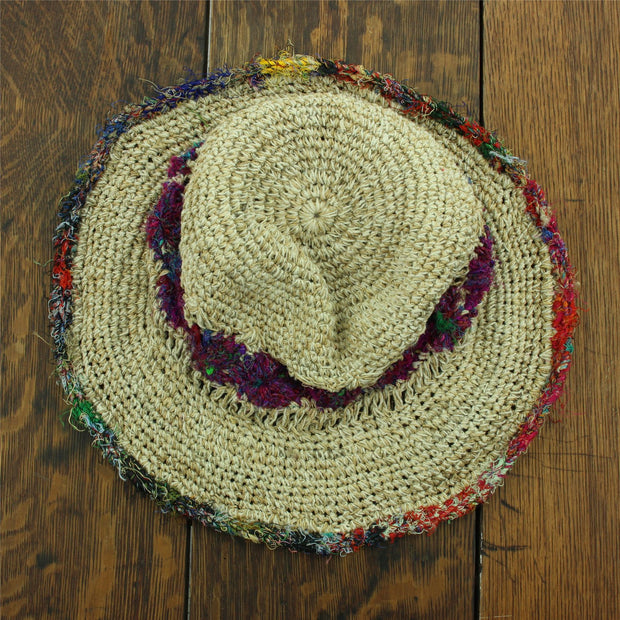 Hemp & Cotton Sun Hat - Crochet Purple