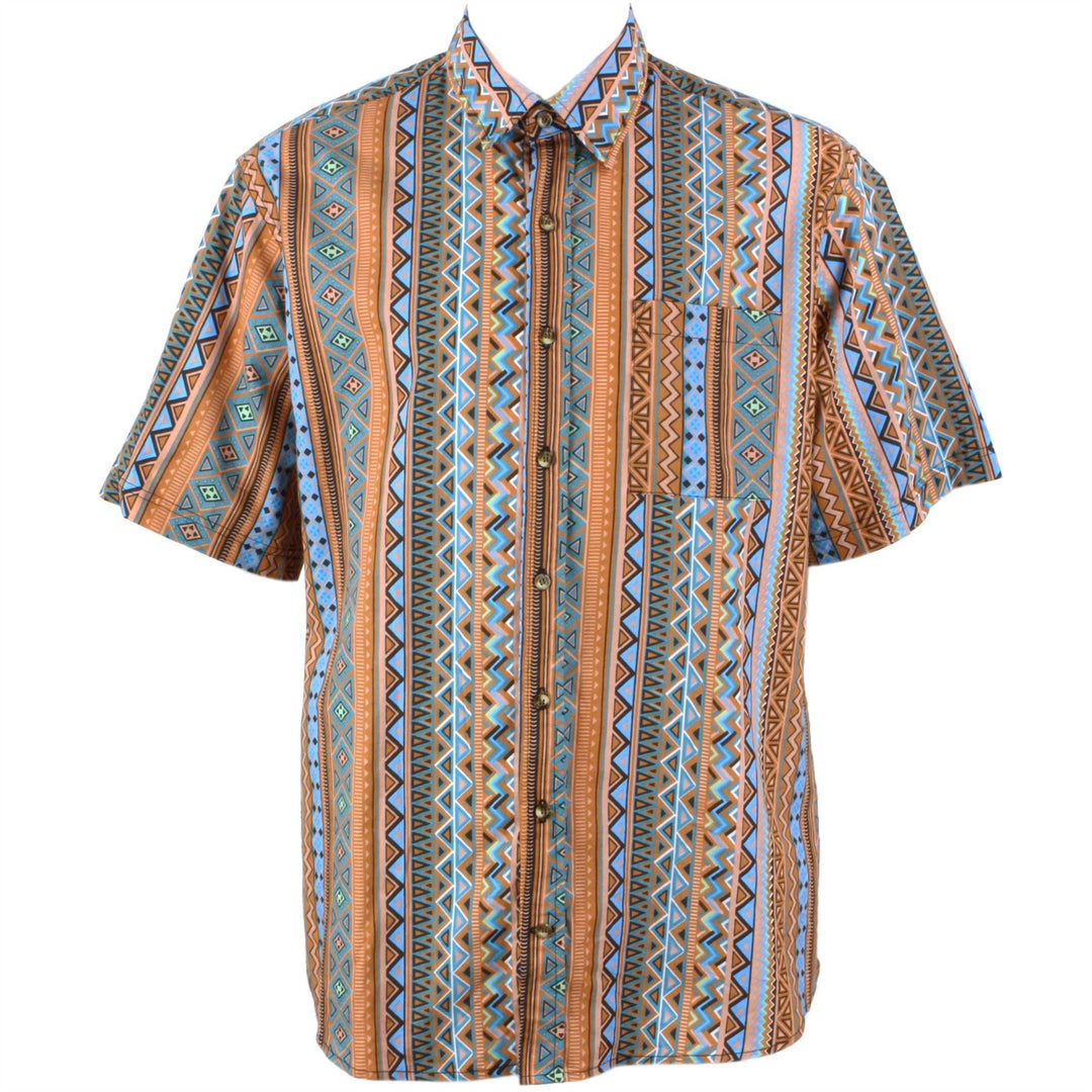 Regular Fit Short Sleeve Shirt - Multicoloured Aztec