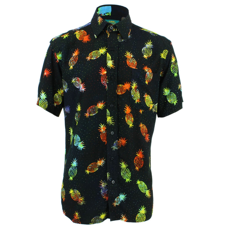 Tailored Fit Short Sleeve Shirt - Rainbow Pineapples