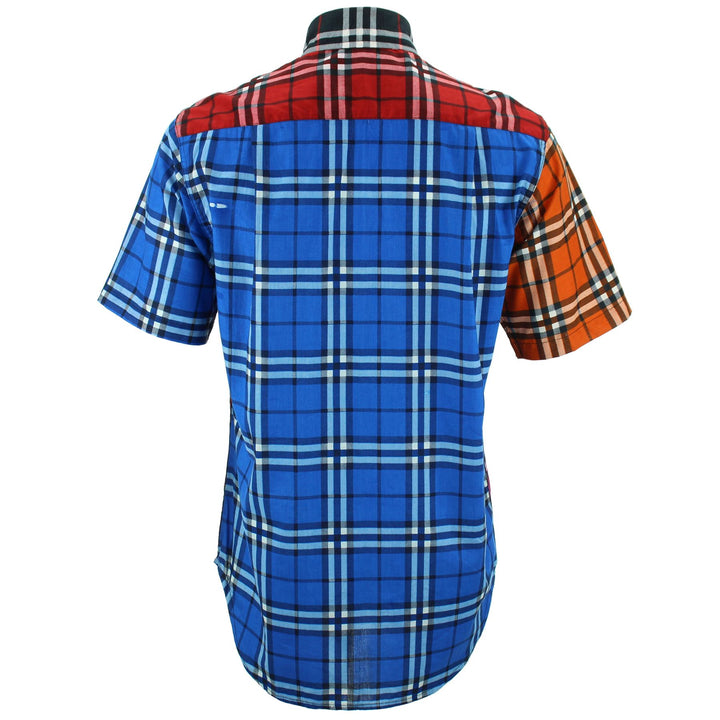 Regular Fit Short Sleeve Shirt - Random Mixed Panel - Tartan