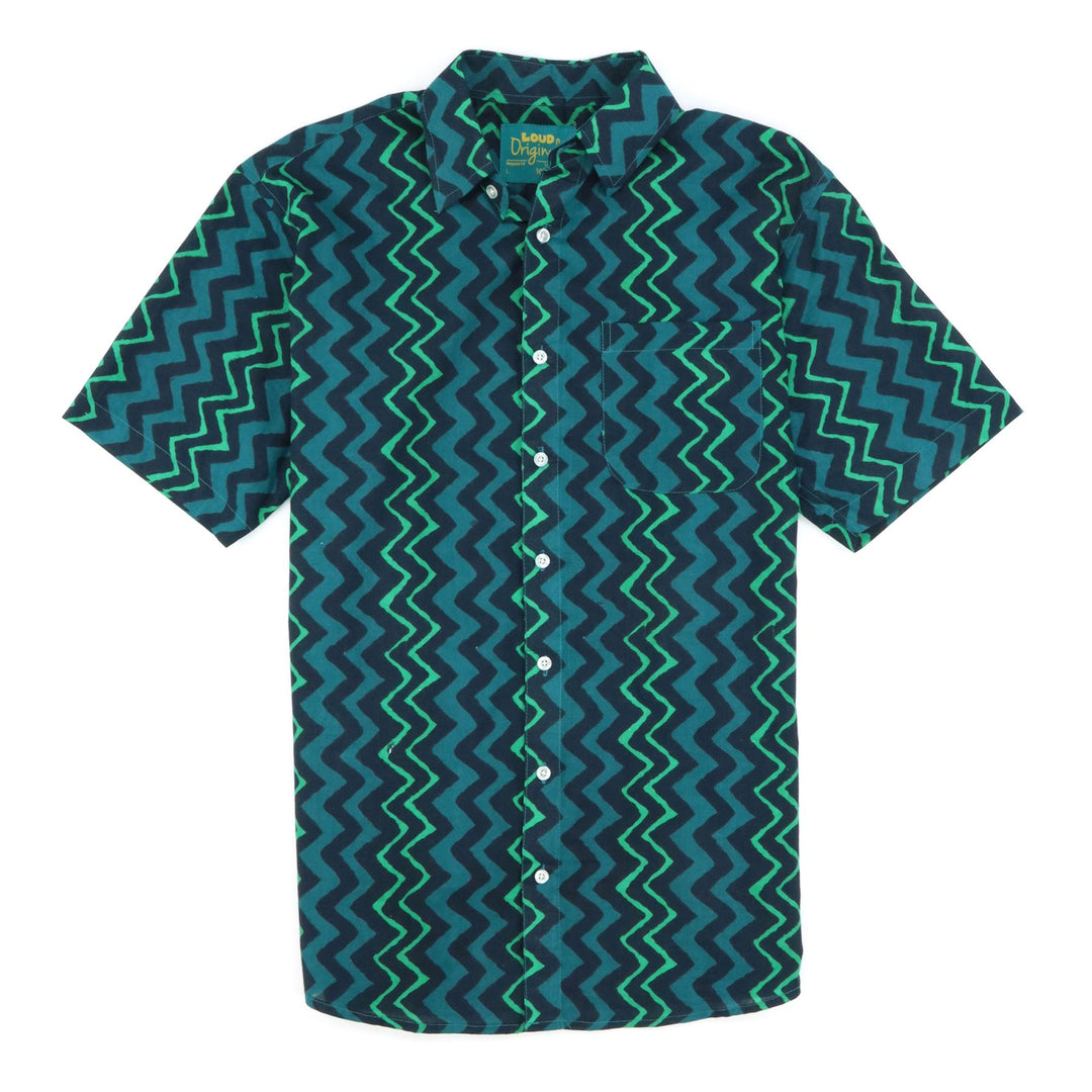 Regular Fit Short Sleeve Shirt - Neon Ripples