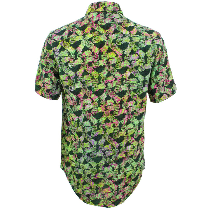 Tailored Fit Short Sleeve Shirt - Green Pineapples