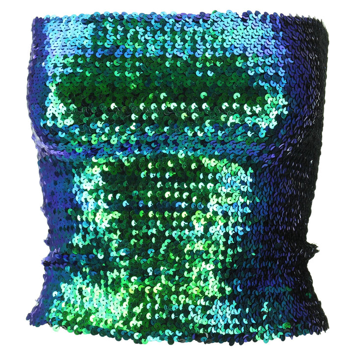 Sequin Strapless Top - Green