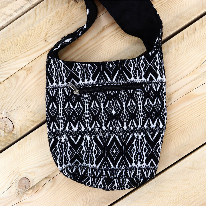 Cotton Canvas Sling Shoulder Bag - Black X 2