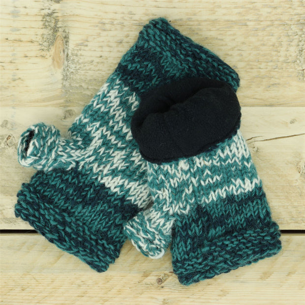 Hand Knitted Wool Arm Warmer - SD Teal