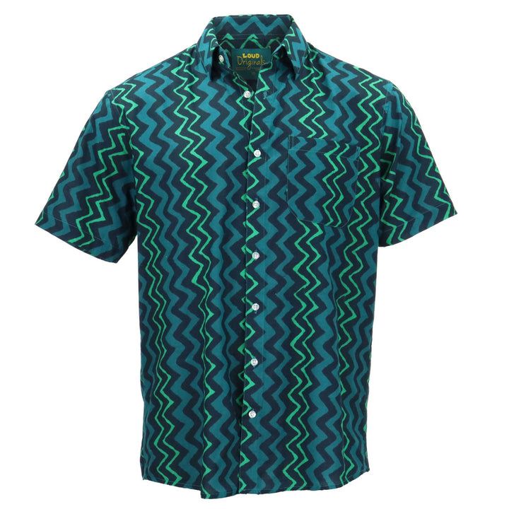 Regular Fit Short Sleeve Shirt - Neon Ripples