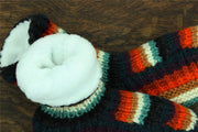 Hand Knitted Wool Slipper Socks - Stripe Anu