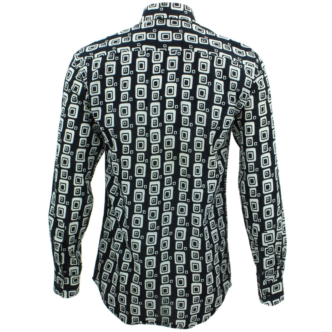 Slim Fit Long Sleeve Shirt - Block Print - Squircles