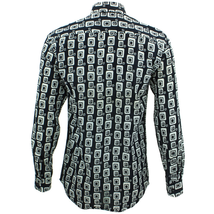 Slim Fit Long Sleeve Shirt - Block Print - Squircles