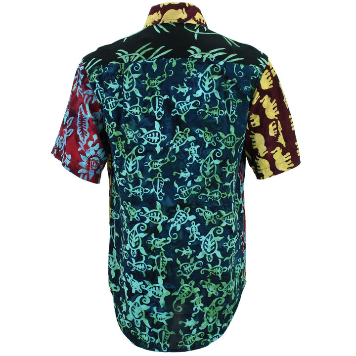 Regular Fit Short Sleeve Shirt - Random Mixed Panel - Bali Batik
