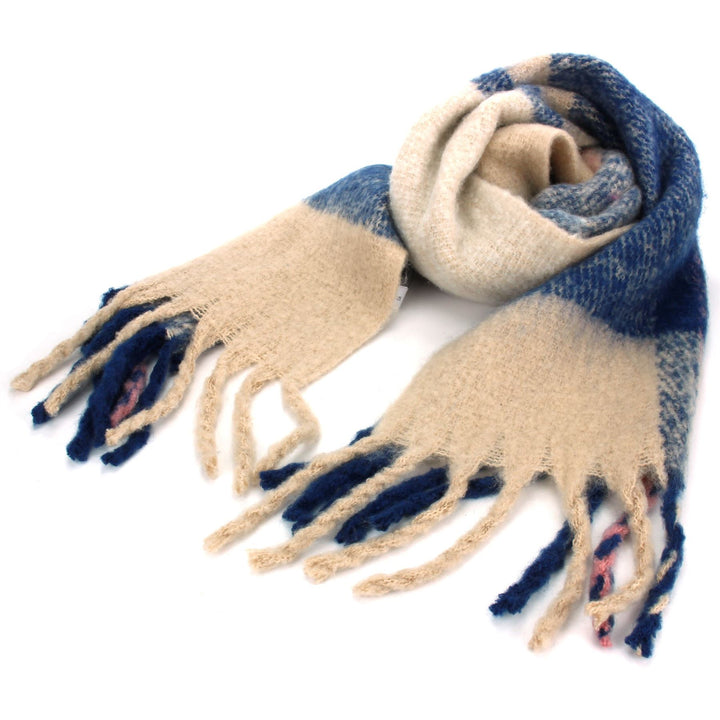 Soft Fashion Ladies Scarf - Blue Cream