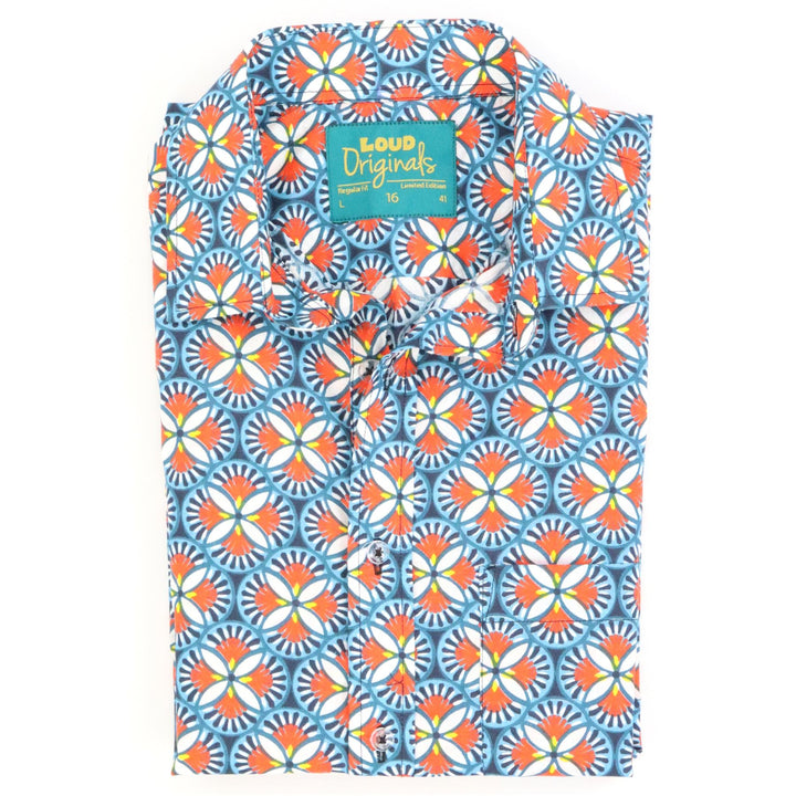 Regular Fit Short Sleeve Shirt - Blue Kaleidoscope