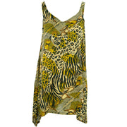 Floaty Asymmetrical Summer Dress  - Jungle Menagerie Gold