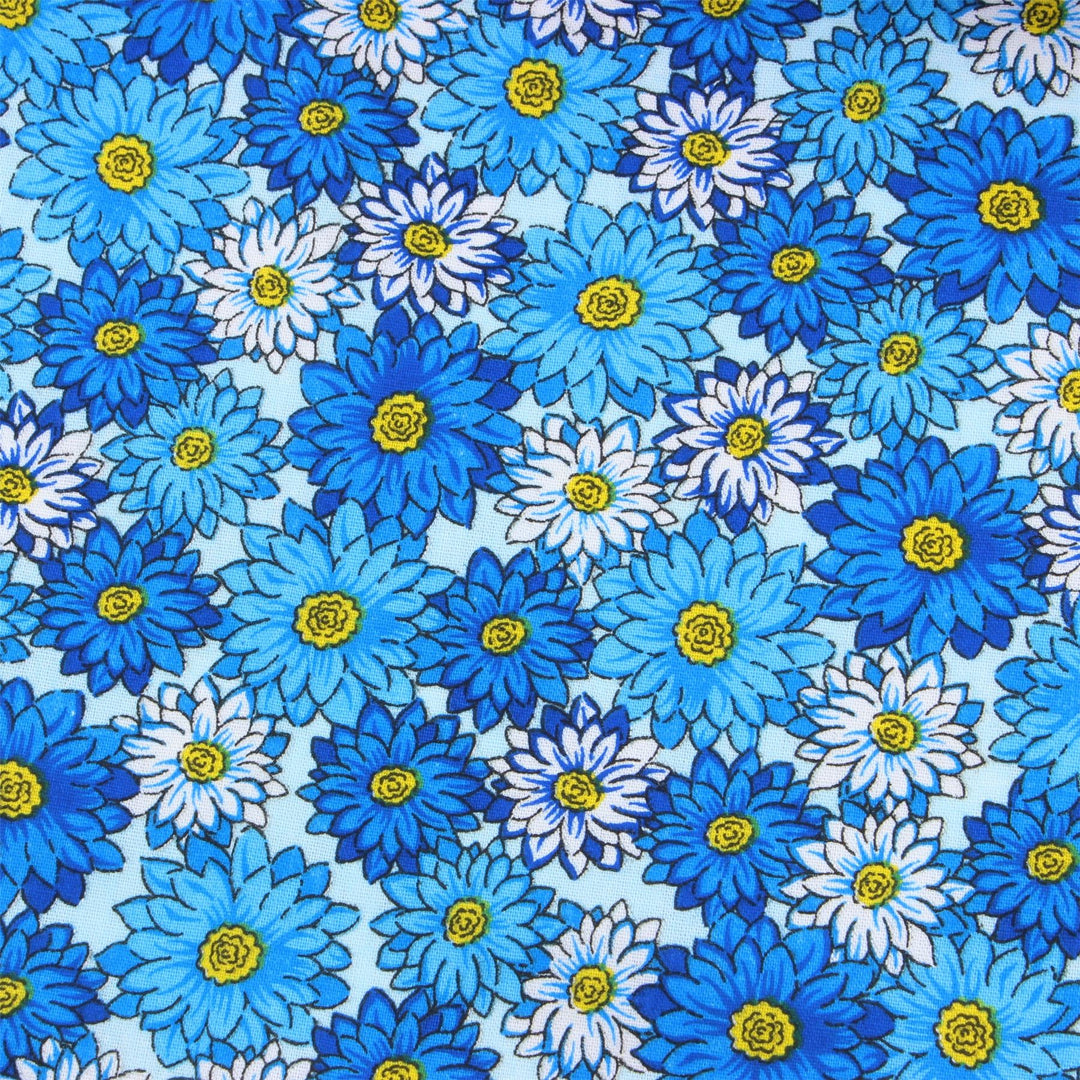 Tailored Fit Long Sleeve Shirt - Blue & White Floral Print