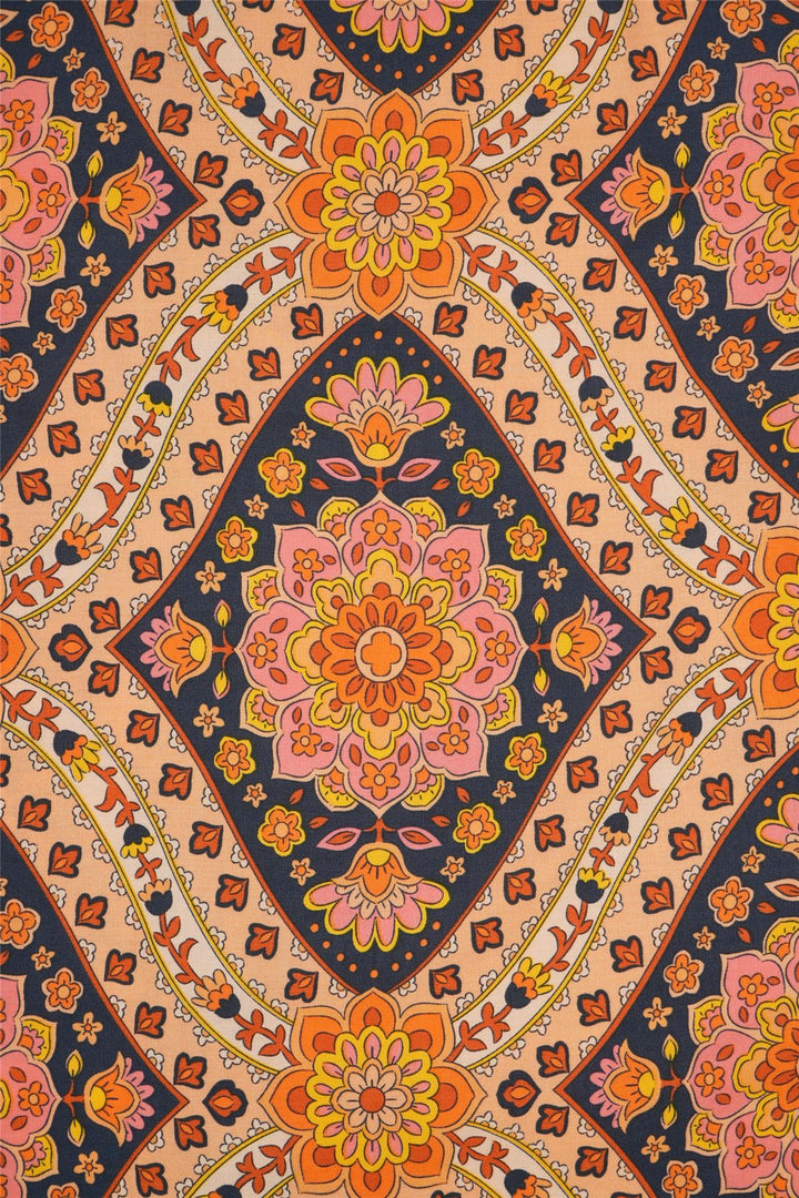 Regular Fit Long Sleeve Shirt - Random Mixed Panel Orange