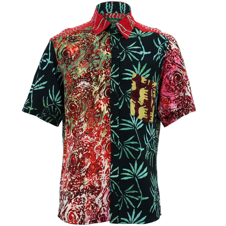 Regular Fit Short Sleeve Shirt - Random Mixed Panel - Bali Batik