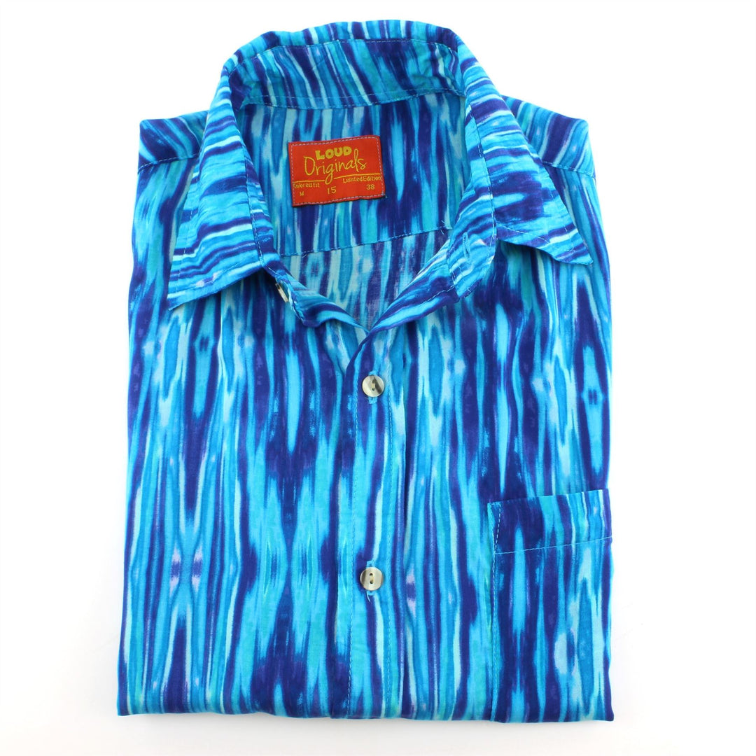 Tailored Fit Short Sleeve Shirt - Blue Rorschach