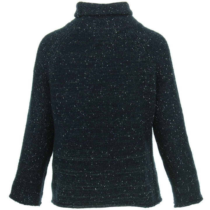 Roll Neck Space Dye Knit Jumper - Blue