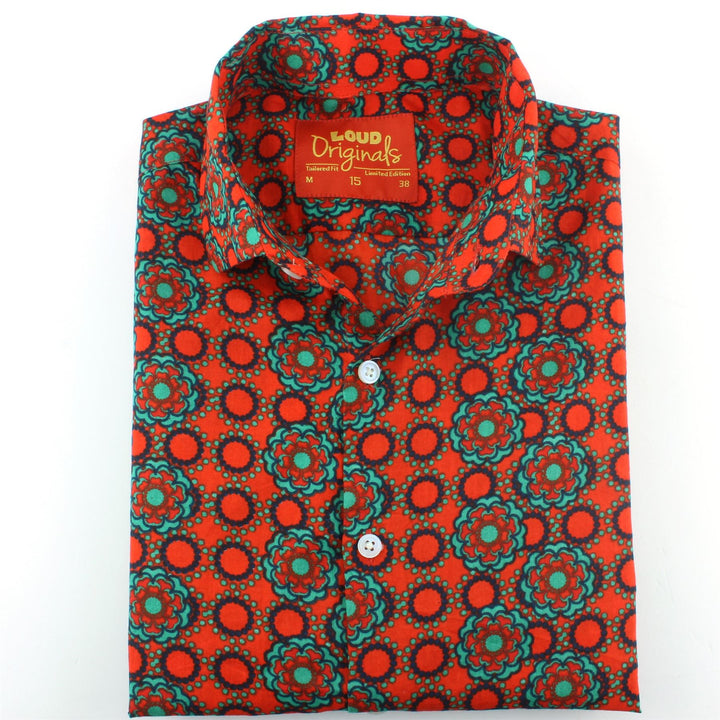 Tailored Fit Long Sleeve Shirt - Poppy Dots