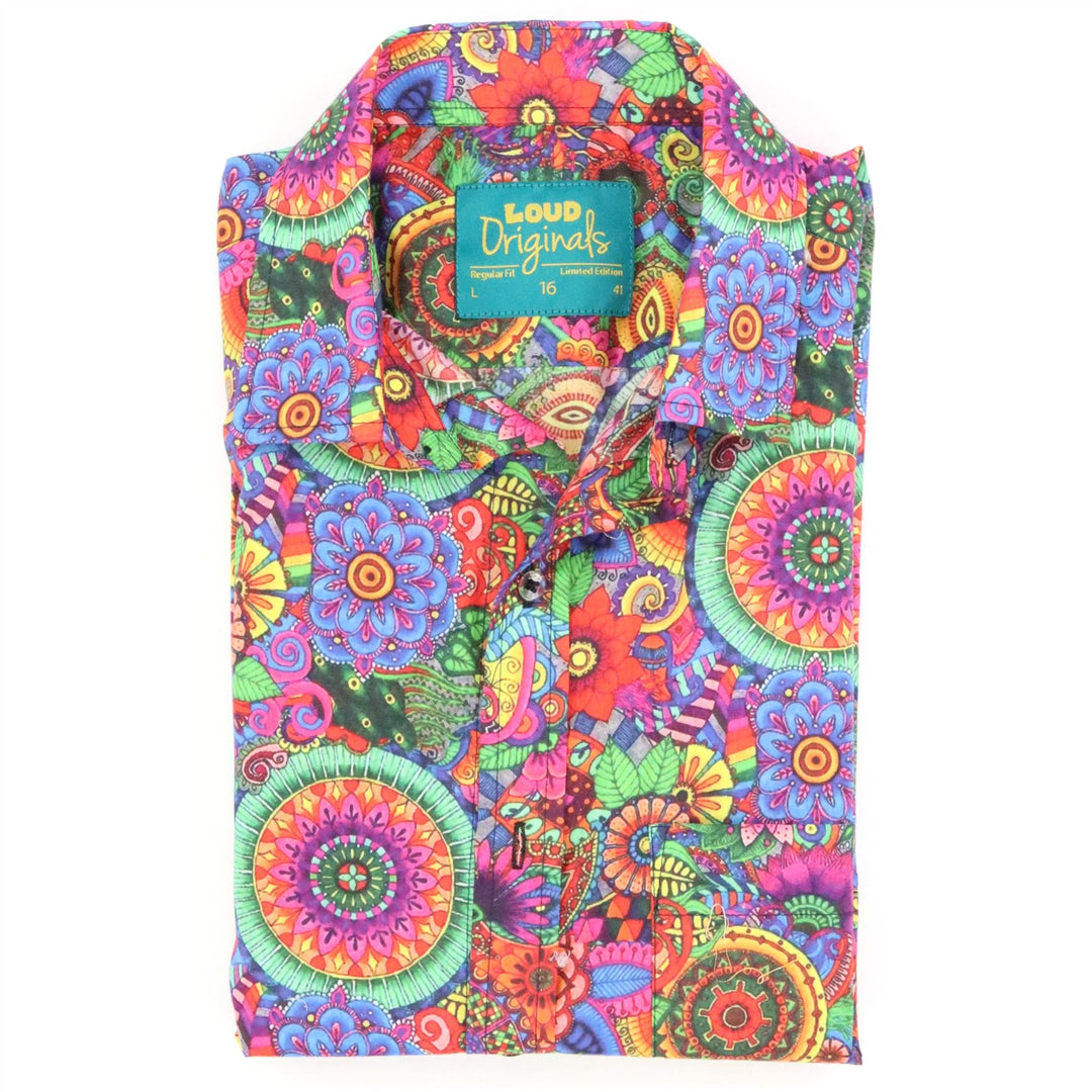 Regular Fit Short Sleeve Shirt - Cosmic Mandala